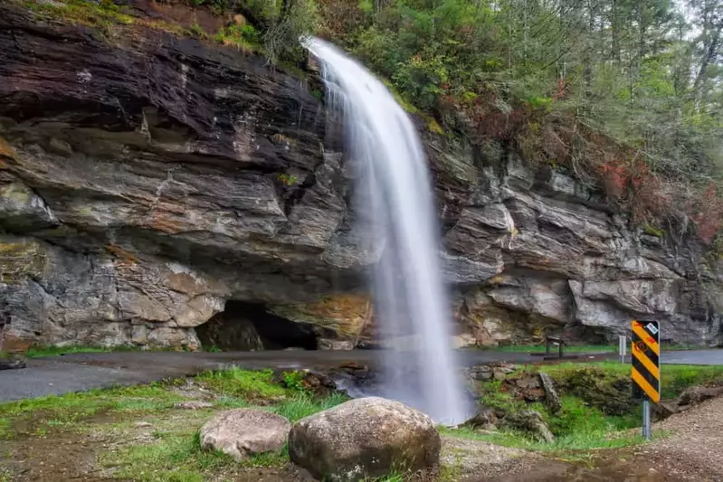 bridal veil falls is one of the top North Carolina waterfalls