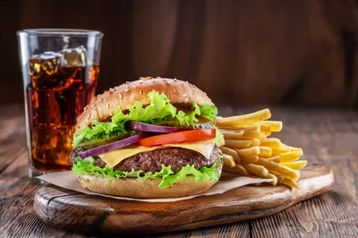 burger and fries