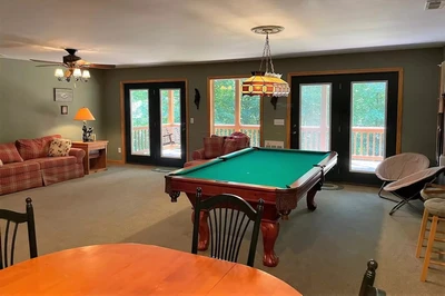 pool table at cabin rental