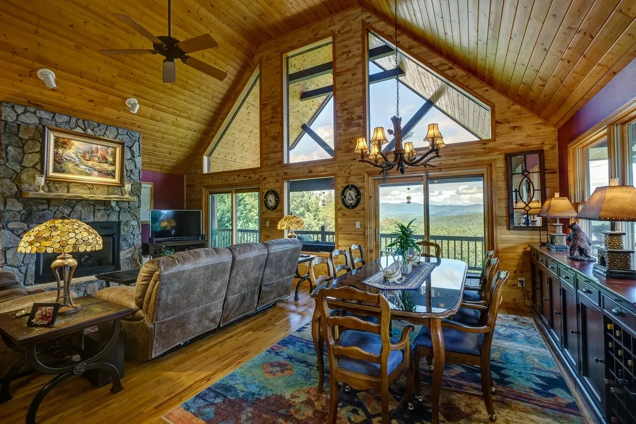 interior of NC mountain cabin