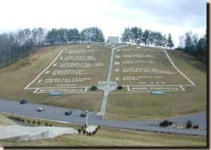 The ten commandments in the Fields of the Woods Bible Park in Murphy NC.