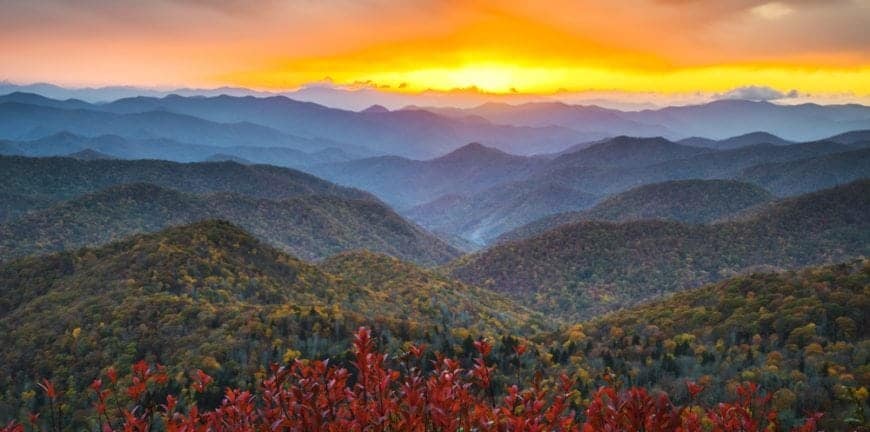 Mountains in North Carolina during autumn