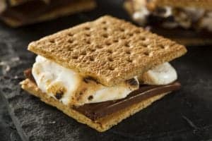 S'mores made at a Murphy NC cabin with a fire pit