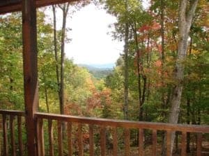 Incredible view of the fall colors from one of our Murphy North Carolina cabin rentals.