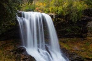 waterfall found along Nantahala Byway scenic drives in North Carolina