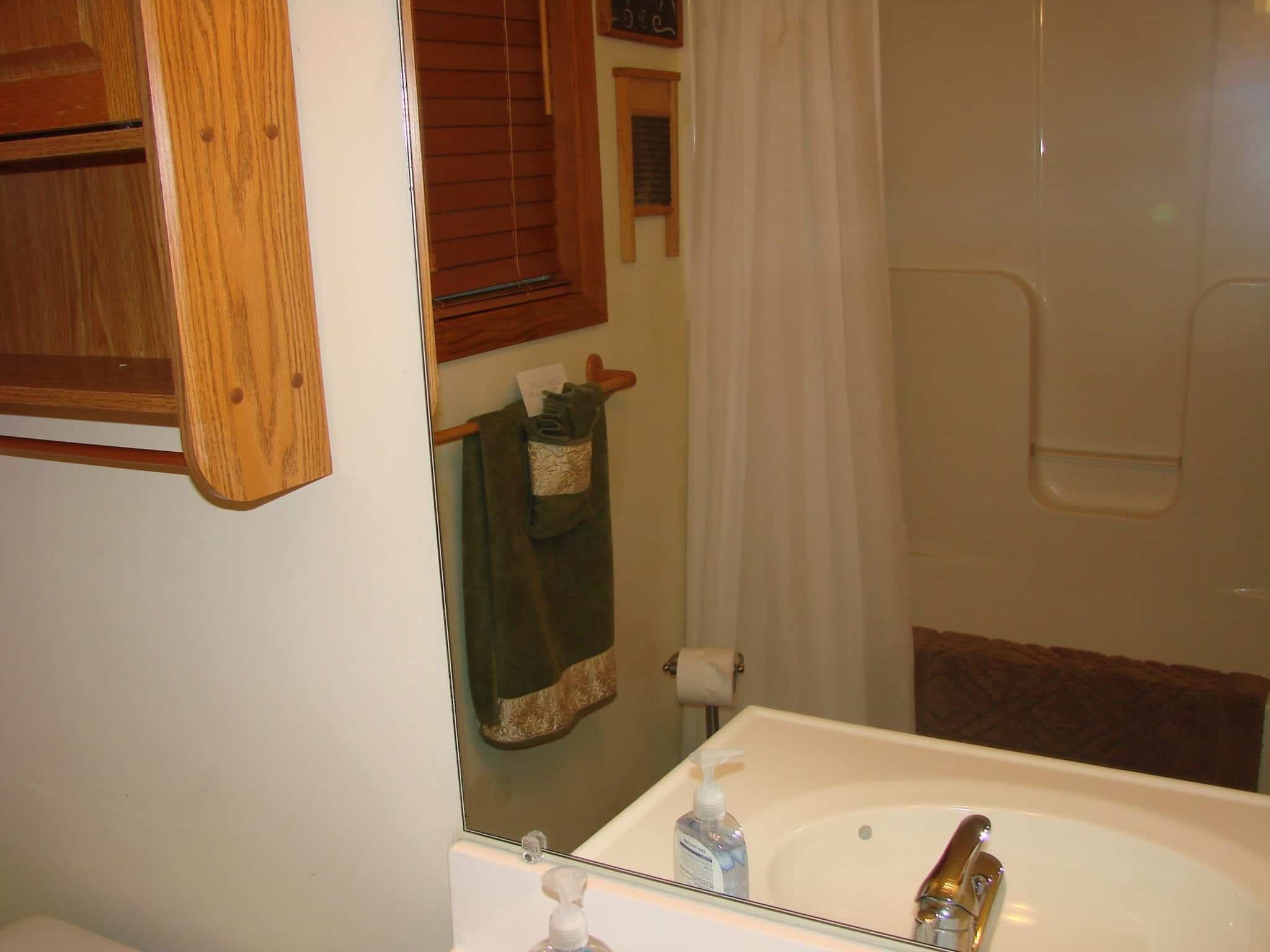 The bathroom in a cabin in Murphy NC.