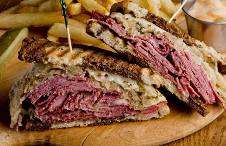 Delicious Reuben sandwich with french fries at one of the best restaurants in Murphy NC.