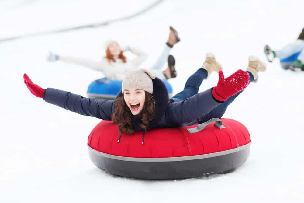 Snow tubing is one of the top things to do in Murphy North Carolina in the winter.