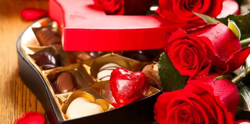 Valentine's Day chocolates and roses at our Murphy NC cabins for rent.
