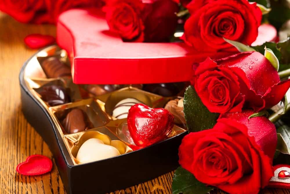 Valentine's Day chocolates and roses at our Murphy NC cabins for rent.
